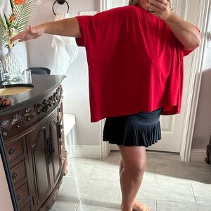 Lululemon Athletica Red Oversized Top with Mondetta Ruffle Skort EUC Sz L